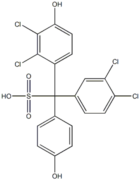 (3,4-Dichlorophenyl)(2,3-dichloro-4-hydroxyphenyl)(4-hydroxyphenyl)methanesulfonic acid Struktur