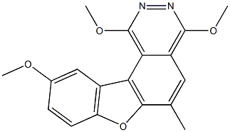 1,4-Dimethoxy-6-methyl-10-methoxy-2,3-diaza-7-oxa-7H-benzo[c]fluorene Struktur