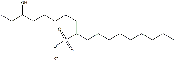 3-Hydroxyoctadecane-9-sulfonic acid potassium salt Struktur