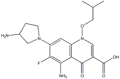 5-Amino-6-fluoro-1-(2-methylpropyloxy)-1,4-dihydro-4-oxo-7-(3-amino-1-pyrrolidinyl)quinoline-3-carboxylic acid Struktur