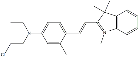 2-[2-[4-[(2-Chloroethyl)(ethyl)amino]-2-methylphenyl]ethenyl]-1,3,3-trimethyl-3H-indolium Struktur