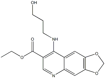 8-[(3-Hydroxypropyl)amino]-1,3-dioxolo[4,5-g]quinoline-7-carboxylic acid ethyl ester Struktur