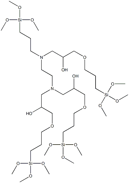 N-[3-(Trimethoxysilyl)propyl]-N,N',N'-tris[2-hydroxy-3-[3-(trimethoxysilyl)propoxy]propyl]ethylenediamine Struktur