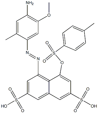 4-(4-Amino-5-methoxy-2-methylphenylazo)-5-tosyloxy-2,7-naphthalenedisulfonic acid Struktur