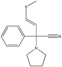 4-Methylthio-2-phenyl-2-(1-pyrrolidinyl)-3-butenenitrile Struktur