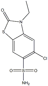 5-Chloro-3-ethyl-6-aminosulfonylbenzothiazol-2(3H)-one Struktur