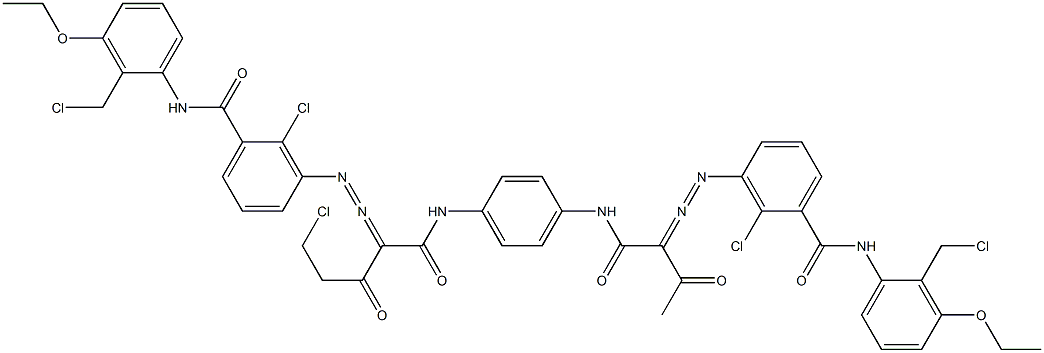 3,3'-[2-(Chloromethyl)-1,4-phenylenebis[iminocarbonyl(acetylmethylene)azo]]bis[N-[2-(chloromethyl)-3-ethoxyphenyl]-2-chlorobenzamide] Struktur