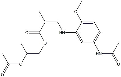 3-(5-Acetylamino-2-methoxyanilino)-2-methylpropionic acid 2-acetoxypropyl ester Struktur