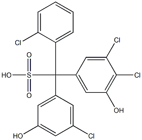 (2-Chlorophenyl)(3-chloro-5-hydroxyphenyl)(3,4-dichloro-5-hydroxyphenyl)methanesulfonic acid Struktur