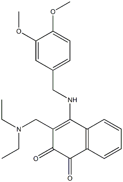 4-[(3,4-Dimethoxybenzyl)amino]-3-[(diethylamino)methyl]naphthalene-1,2-dione Struktur