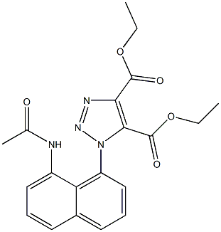 1-(8-Acetylamino-1-naphtyl)-1H-1,2,3-triazole-4,5-dicarboxylic acid diethyl ester Struktur