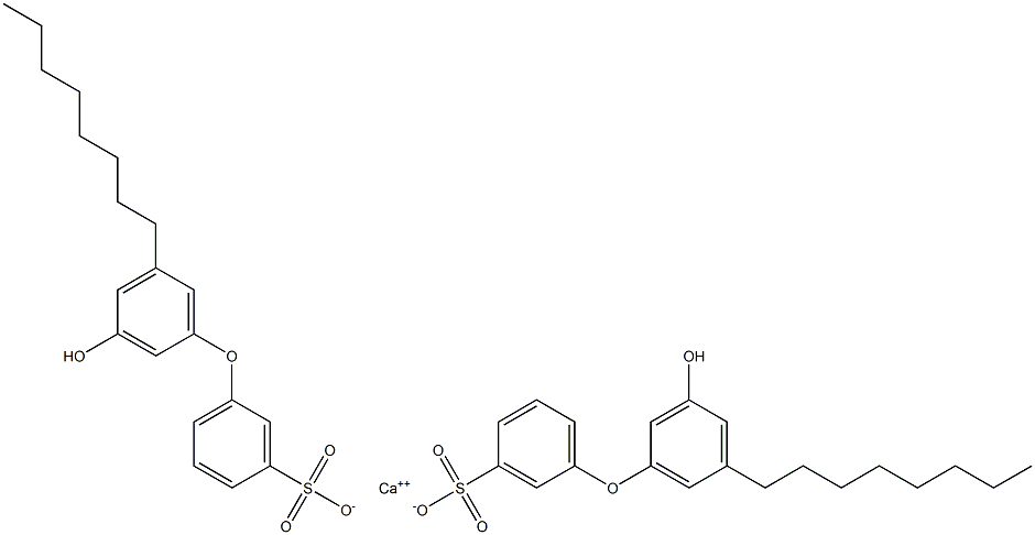 Bis(3'-hydroxy-5'-octyl[oxybisbenzene]-3-sulfonic acid)calcium salt Struktur