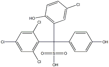 (3-Chloro-6-hydroxyphenyl)(2,4,6-trichlorophenyl)(4-hydroxyphenyl)methanesulfonic acid Struktur