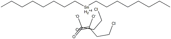 Bis(3-chloropropionic acid)dioctyltin(IV) salt Struktur