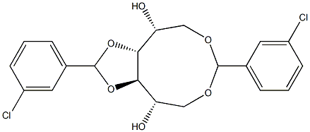 1-O,6-O:3-O,4-O-Bis(3-chlorobenzylidene)-D-glucitol Struktur