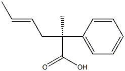 [S,E,(-)]-2-Methyl-2-phenyl-4-hexenoic acid Struktur