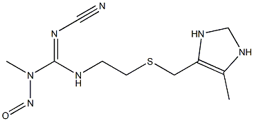 2-Cyano-1-methyl-3-[2-[[(4-methyl-4-imidazolin-5-yl)methyl]thio]ethyl]-1-nitrosoguanidine Struktur