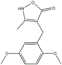 4-(2,5-Dimethoxybenzyl)-3-methylisoxazol-5(2H)-one Struktur