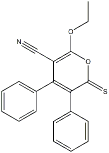 3,4-Diphenyl-2-thioxo-6-ethoxy-2H-pyran-5-carbonitrile Struktur