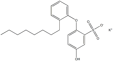 4-Hydroxy-2'-octyl[oxybisbenzene]-2-sulfonic acid potassium salt Struktur