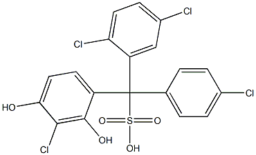 (4-Chlorophenyl)(2,5-dichlorophenyl)(3-chloro-2,4-dihydroxyphenyl)methanesulfonic acid Struktur