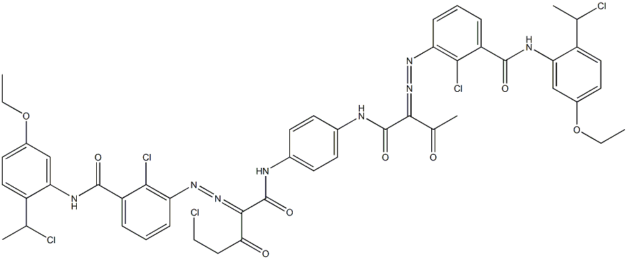 3,3'-[2-(Chloromethyl)-1,4-phenylenebis[iminocarbonyl(acetylmethylene)azo]]bis[N-[2-(1-chloroethyl)-5-ethoxyphenyl]-2-chlorobenzamide] Struktur