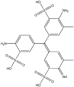 2-Amino-5-[(4-amino-3-sulfophenyl)(4-imino-3-methyl-5-sulfo-2,5-cyclohexadien-1-ylidene)methyl]-3-methylbenzenesulfonic acid Struktur