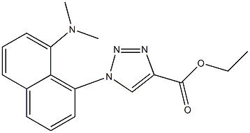 1-(8-Dimethylaminonaphthalen-1-yl)-1H-1,2,3-triazole-4-carboxylic acid ethyl ester Struktur