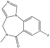 8-Fluoro-5-methyl-4H-imidazo[1,5-a][1,4]benzodiazepin-6(5H)-one Struktur