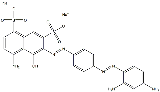 4-Amino-5-hydroxy-6-[4-[(2,4-diaminophenyl)azo]phenylazo]naphthalene-1,7-disulfonic acid disodium salt Struktur