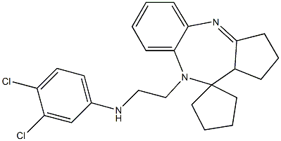 9-[2-(3,4-Dichloroanilino)ethyl]-1,2,3,9,10,10a-hexahydrospiro[benzo[b]cyclopenta[e][1,4]diazepine-10,1'-cyclopentane] Struktur