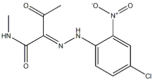 2-[2-(4-Chloro-2-nitrophenyl)hydrazono]-1-(methylamino)butane-1,3-dione Struktur