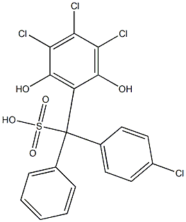 (4-Chlorophenyl)(3,4,5-trichloro-2,6-dihydroxyphenyl)phenylmethanesulfonic acid Struktur