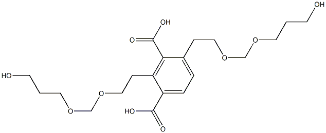 2,4-Bis(8-hydroxy-3,5-dioxaoctan-1-yl)isophthalic acid Struktur