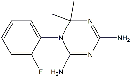 2,4-Diamino-6,6-dimethyl-5,6-dihydro-5-(2-fluorophenyl)-1,3,5-triazine Struktur