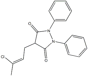 4-(3-Chloro-2-butenyl)-1,2-diphenyl-3,5-pyrazolidinedione Struktur