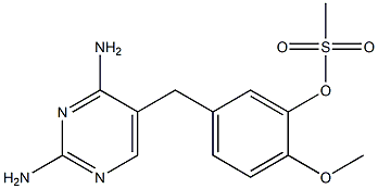 2,4-Diamino-5-[4-methoxy-3-methylsulfonyloxybenzyl]pyrimidine Struktur