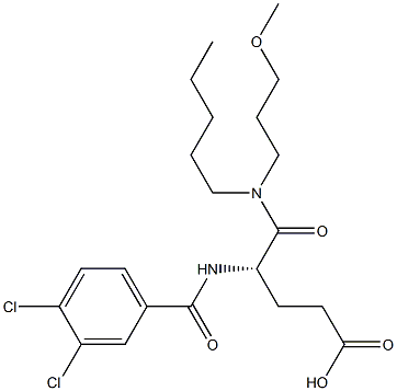 (S)-4-(3,4-Dichlorobenzoylamino)-5-[(3-methoxypropyl)pentylamino]-5-oxopentanoic acid Struktur