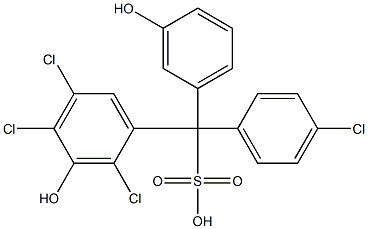 (4-Chlorophenyl)(2,4,5-trichloro-3-hydroxyphenyl)(3-hydroxyphenyl)methanesulfonic acid Struktur