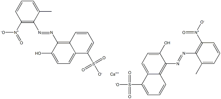 Bis[1-[(2-methyl-6-nitrophenyl)azo]-2-hydroxy-5-naphthalenesulfonic acid]calcium salt Struktur