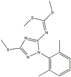 (1-(2,6-Dimethylphenyl)-3-methylthio-1H-1,2,4-triazol-5-yl)imidodithiocarbonic acid dimethyl ester Struktur