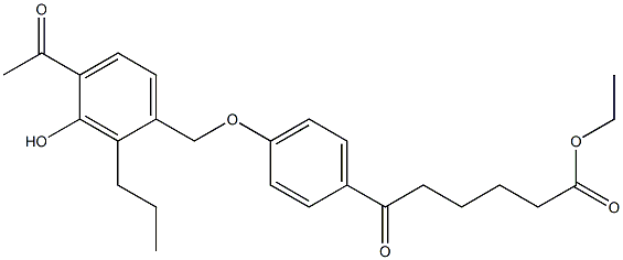 6-[4-(4-Acetyl-3-hydroxy-2-propylbenzyloxy)phenyl]-6-oxohexanoic acid ethyl ester Struktur