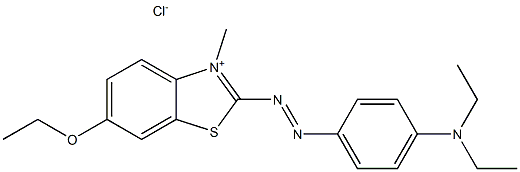 2-[p-(Diethylamino)phenylazo]-6-ethoxy-3-methylbenzothiazolium chloride Struktur