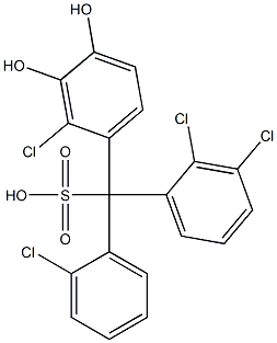 (2-Chlorophenyl)(2,3-dichlorophenyl)(2-chloro-3,4-dihydroxyphenyl)methanesulfonic acid Struktur