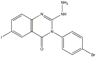 2-Hydrazino-3-(4-bromophenyl)-6-iodoquinazolin-4(3H)-one Struktur