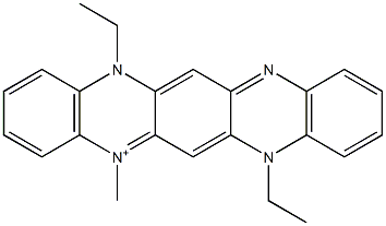 7,14-Dihydro-7,14-diethyl-5-methylquinoxalino[2,3-b]phenazin-5-ium Struktur