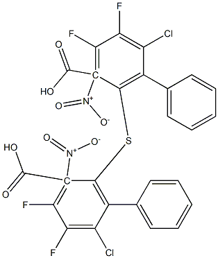 2-Carboxyphenyl(2-nitro-5-chloro-3,4-difluorophenyl) sulfide Struktur