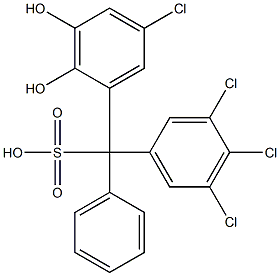 (5-Chloro-2,3-dihydroxyphenyl)(3,4,5-trichlorophenyl)phenylmethanesulfonic acid Struktur