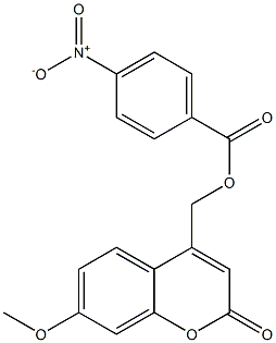 4-Nitrobenzoic acid (7-methoxy-2-oxo-2H-1-benzopyran-4-yl)methyl ester Struktur