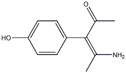 4-[Amino]-3-(4-hydroxyphenyl)-3-penten-2-one Struktur